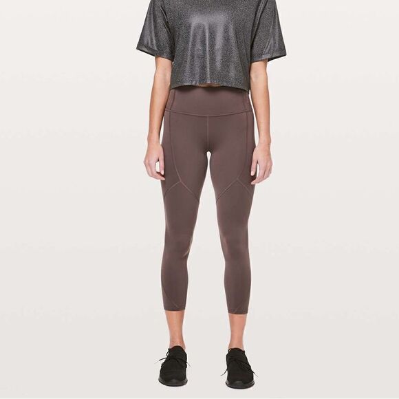 Lululemon High Rise Purple Taupe Leggings Women Size 4 - Picture 1 of 14